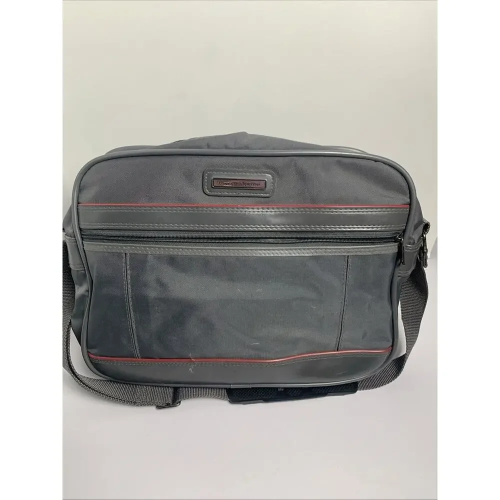 American Tourister Canvas Travel Bag Carry On Vintage Grey With Shoulder Strap‎